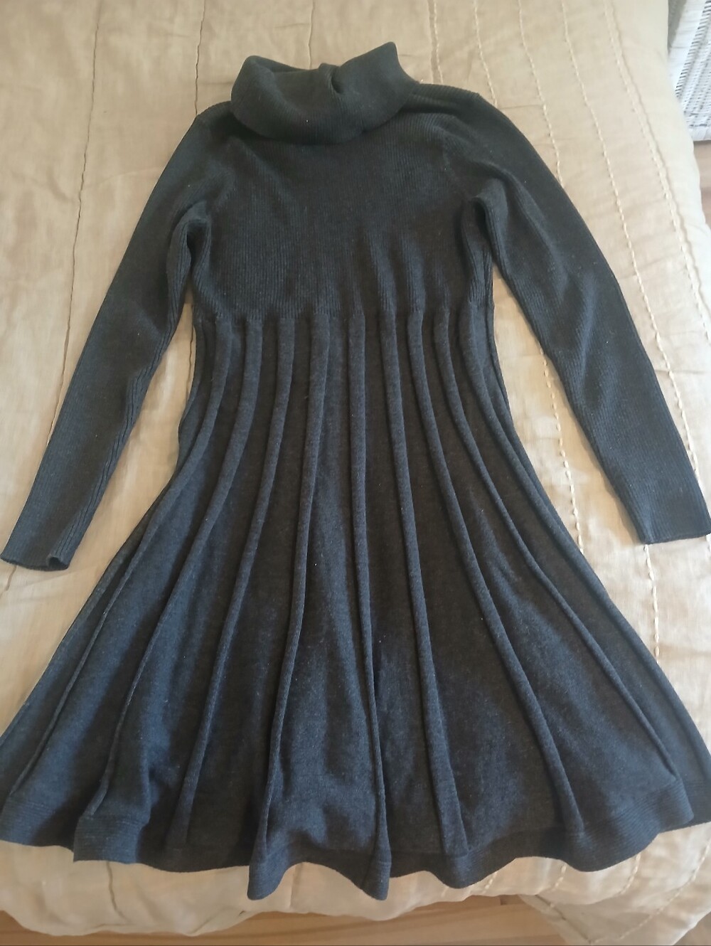 Calvin Klein turtleneck Long Sleeve Sweater Dress in Charcoal